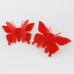 Solid Color Acrylic Cabochons, Butterfly, Red, 36x50x12mm