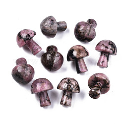 Натуральный камень родонит гуаша, инструмент для массажа со скребком гуа ша, для спа расслабляющий медитационный массаж, неокрашенными, грибовидный, 21x16 мм