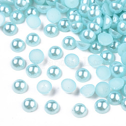 Cabochon di perla imitazione plastica 5000pcs abs, mezzo tondo, turchese pallido, 5x2.5mm