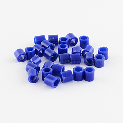 PE perles à repasser, perles de Melty bricolage, Tube, bleu moyen, 5x5mm, Trou: 3mm, environ 8000 pcs/500 g