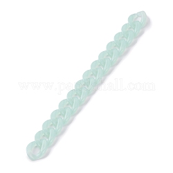 Mailles chaînes en acrylique à la main, avec anneaux de liaison en acrylique imitation gelée, pour les ingrédients de bijoux, turquoise pale, 23x16.5x4.5mm, 7-1/8 pouce (18 cm)/fil
