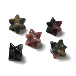 Perles d'agate indienne naturelle, pas de trous / non percés, Merkaba Star, 12.5~13x12.5~13x12.5~13mm