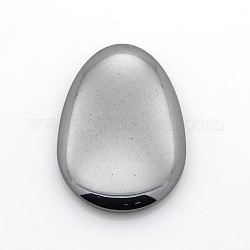 Magnetici ematite sintetici, Senza Buco / undrilled, lacrima piatta, nero, 51x36x7mm