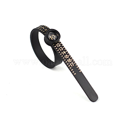 Kunststoff US Ring Sizer Messwerkzeug, Fingermessgürtel mit Lupe, Schwarz, 11.5x0.5x0.2 cm