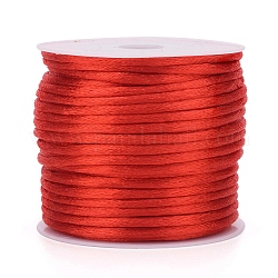Corde de nylon, cordon de rattail satiné, pour la fabrication de bijoux en perles, nouage chinois, rouge, 1.5mm, environ 16.4 yards (15 m)/rouleau