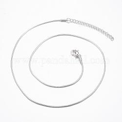 304 in acciaio inossidabile collane a catena serpente, con chiusure moschettone, colore argento placcato, 17.7 pollice (45 cm)