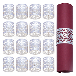 Gorgecraft メタリック紙ナプキンリング 50 個  くりぬく  食堂のテーブル装飾用品用  長方形  銀  170x50x0.3mm