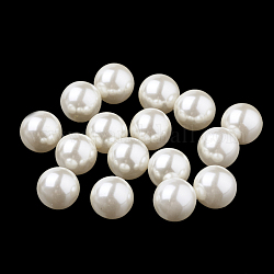 Perlas de imitación de plástico ecológicas, alto brillo, Grado A, no hay abalorios de agujero, redondo, color de concha, 6mm