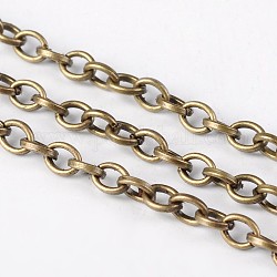 Iron Cable Chains, Unwelded, with Spool, Lead Free & Nickel Free, Antique Bronze, 5x4x1mm, about 164.04 Feet(50m)/roll