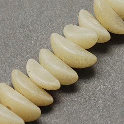Wood Beads, Natural, Moon, Floral White, 5~6x5~10x4~5mm, Hole: 2mm, about 95pcs/strand, 15.5inch