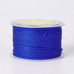 Runde Polyester Schnüre, mailand schnüre / verdrillte schnüre, Blau, 1.5~2 mm, 50 Yards / Rolle (150 Fuß / Rolle)