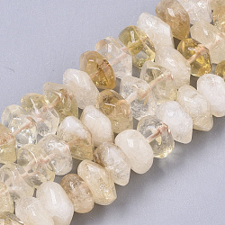 Chapelets de perles de citrine naturelle, pépites, facette, 9.5~11x6~7mm, Trou: 1.2mm, Environ 30~32 pcs/chapelet, 7.48 pouce (19 cm)