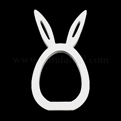 Easter Wood Rabbit Figurines, for Home Desktop Decoration, White, 190x105x18mm