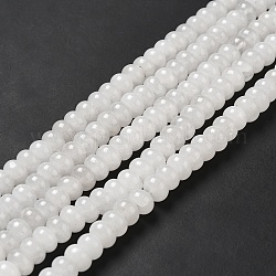 Fili di perline giada bianco naturale, rondelle, 8x5mm, Foro: 0.7 mm, circa 70pcs/filo, 14.76~14.96 pollice (37.5~38 cm)