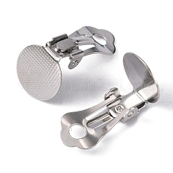 Risultati di orecchini a clip in ottone, con pad piatto rotondo, platino, 19x12x8mm, Foro: 3 mm