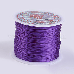 Cuerda de cristal elástica plana, Hilo de cuentas elástico, para hacer la pulsera elástica, Violeta Azul, 0.5mm, alrededor de 49.21 yarda (45 m) / rollo