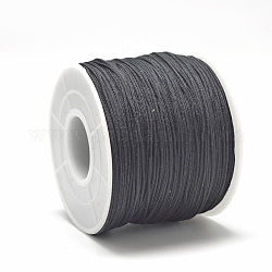 Cordons polyester, noir, 0.5~0.6mm, environ 131.23~142.16 yards (120~130 m)/rouleau