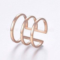 Hueco 304 anillo de dedo ancho de acero inoxidable anillos de dedo, oro rosa, tamaño de 9, 19mm