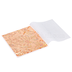 NBEADS 50 Sheets 14.3x14.2cm Gold Leaf Sheets, Imitation Gold Leaf Paper with Patterns Glitter Tin Variegated Gold Leaf Sheets for DIY Gilding Crafting Nail Art Glitter Decoration