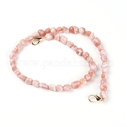 Sangle de sac de perles acryliques, avec des fermoirs en alliage, pour les accessoires de remplacement de sac, rose, 60x1~1.3 cm