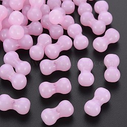 Abalorios de acrílico de la jalea de imitación, formas de hueso, rosa perla, 9x17.5x8.5mm, agujero: 1.8 mm, aproximamente 600 unidades / 500 g