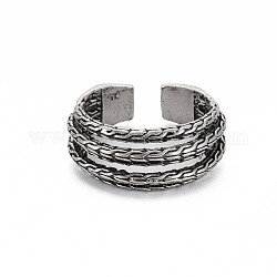 Мужское тройное кольцо из легкого сплава с открытой манжетой, массивное кольцо с широкой полосой, без кадмия и без свинца, античное серебро, размер США 10 (19.8 мм)