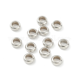 Intercalaire perles en 201 acier inoxydable, plat rond, couleur inoxydable, 5x2mm, Trou: 3mm