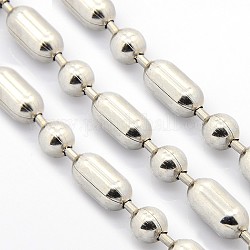 Electroplate Stainless Steel Ball Chains, Soldered, Collar Necklace, Oval and Round, Stainless Steel Color, 8mm