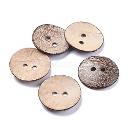 Boutons de noix de coco naturelle, gros boutons, 2-trou, plat rond, café, 69.5x5.5mm, Trou: 7.5mm