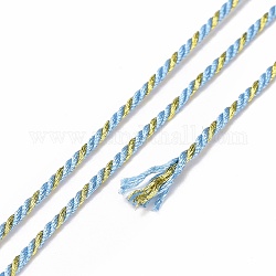 Cordón de filigrana de polialgodón, cuerda trenzada, con carrete de plástico, para colgar en la pared, artesanías, envoltorio de regalo, luz azul cielo, 1.5mm, alrededor de 21.87 yarda (20 m) / rollo