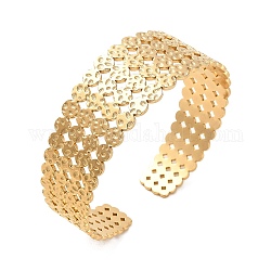 304 bracelet manchette plat rond en acier inoxydable, or, diamètre intérieur: 2-1/4 pouce (5.6 cm)