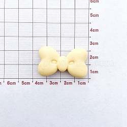 Cabochons en résine, bricolage pour boucles d'oreilles et accessoires d'épingle à cheveux, bowknot, jaune clair, 34.5~35x21mm