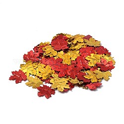 Décorations de fête de confettis de dispersion de table en plastique, feuille d'érable, Or rouge, 19.9x18.7x0.45mm, environ 192 pcs / sachet 