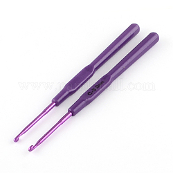 Алюминиевые крючки с пластмассовой ручкой покрыты, фиолетовые, штифты : 3.0 мм, 140x9x7.5 мм