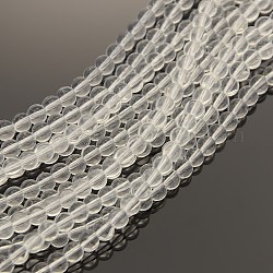 Trasparente rotondo perle di vetro fili, chiaro, 4mm, foro:0.5mm, circa 13 pollice / filo, circa 80pcs/filo