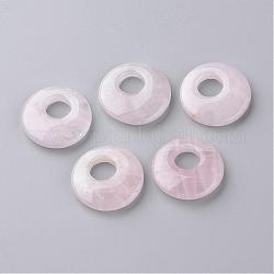 Ciondoli quazo rosa naturale, ciambella, 27~28x5.5~6mm, Foro: 10 mm
