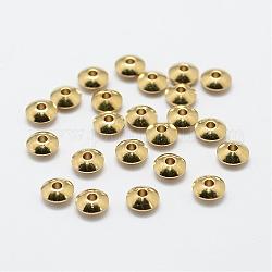 Perline di distanziatore in ottone, rondelle, nichel libero, grezzo (non placcato), 7x3.5mm, Foro: 1 mm