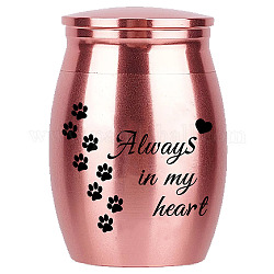 CREATCABIN Mini Urn Small Keepsake Cremation Urns Ashes Holder Miniature Burial Funeral Paw Container Jar Engraving Stainless Steel for Human Ashes Pet Dog Cat 1.57 x 1.18 Inch-Alays in My Heart(Pink)