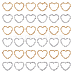 DICOSMETIC 100Pcs 2 Colors Heart Open Jump Rings Textured Open Rings Connector Platinum AMD Golden Heart Linking Rings Jewelry Ring Findings for DIY Crafts Making, Hole: 7.4x7.2mm