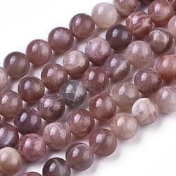 Chapelets de perles de sunstone naturelle naturelles, ronde, 8.5mm, Trou: 0.8mm, Environ 48 pcs/chapelet, 15.8 pouce (40.2 cm)