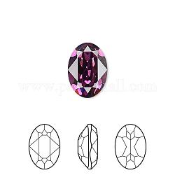 Austrian Crystal Rhinestone Cabochons, Crystal Passions, Foil Back, Faceted Oval Fancy Stone, 4120, 204_Amethyst, 25x18mm