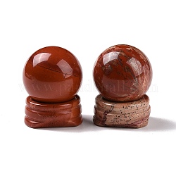 Decoraciones de display jaspe natural de color rojo, esfera de piedras preciosas, redondo, 30x39mm