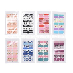 Наклейки для ногтей с фруктами, самоклеящиеся полоски для дизайна ногтей с геометрией, для женщин и девочек diy украшения для ногтей, разноцветные, 27x8.5~16 мм, 16шт / лист