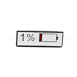Rectangle with Word 1% Enamel Pin, Electrophoresis Black Plated Alloy Badge for Backpack Clothes, Dark Red, 20x7mm