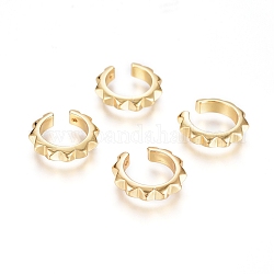 Fornituras de manguito de oreja de latón, Plateado de larga duración, anillo, real 18k chapado en oro, 14x3mm
