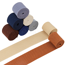 Benecreat 8m 8 colori banda elastica piatta ultra larga e spessa, accessori per cucire indumenti per tessitura, con 8pz di fili metallici intrecciati, colore misto, 40mm, 1m / color