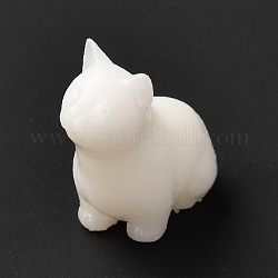 3D-Harzmodell, UV-Harzfüller, Epoxidharz Schmuckherstellung, Katze, weiß, 19x12x20 mm