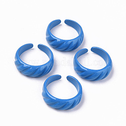 Anelli per polsini in lega verniciati a spruzzo, anelli aperti,  cadmio& piombo libero, blu royal, misura degli stati uniti 7 1/4 (17.5mm)