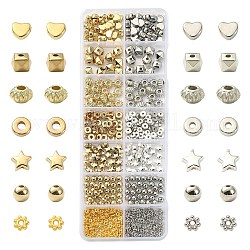 CCB perles en plastique, formes mixtes, couleur mixte, 4~8x4~8x1~6.5mm, Trou: 1~2.5mm, 634 pcs / boîte