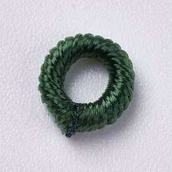 Polyesterschnurperlen, Ring, dunkles schiefergrau, 6~6.5x1.5 mm, Bohrung: 3 mm